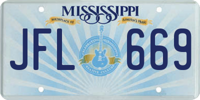 MS license plate JFL669
