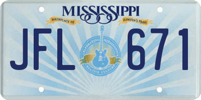 MS license plate JFL671