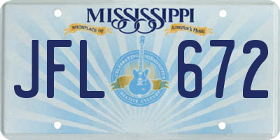 MS license plate JFL672