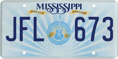 MS license plate JFL673