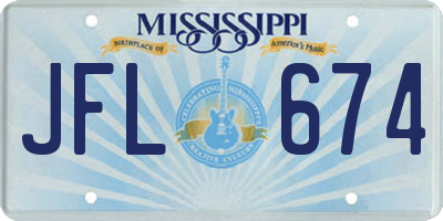 MS license plate JFL674