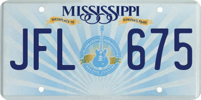MS license plate JFL675