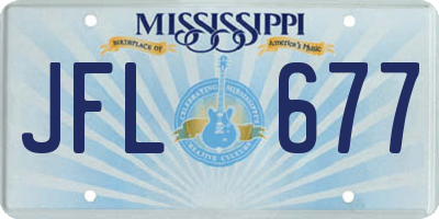 MS license plate JFL677
