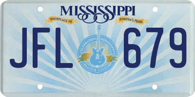MS license plate JFL679