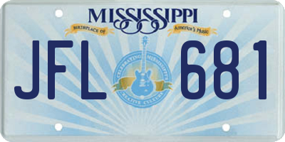MS license plate JFL681