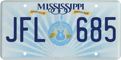MS license plate JFL685