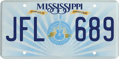 MS license plate JFL689