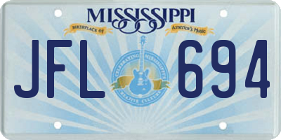 MS license plate JFL694