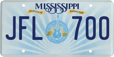 MS license plate JFL700