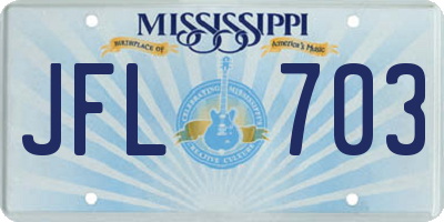MS license plate JFL703