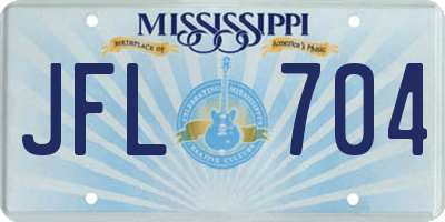 MS license plate JFL704