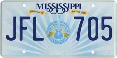 MS license plate JFL705