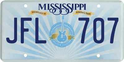 MS license plate JFL707