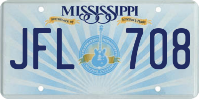 MS license plate JFL708
