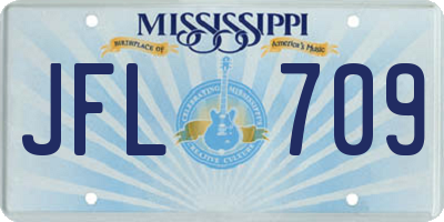 MS license plate JFL709