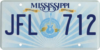 MS license plate JFL712