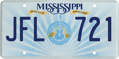 MS license plate JFL721