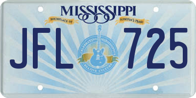 MS license plate JFL725