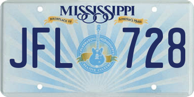 MS license plate JFL728