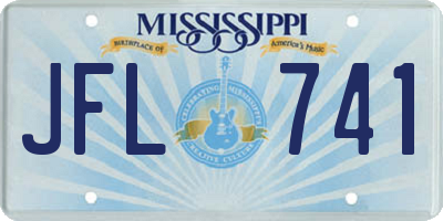 MS license plate JFL741