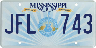 MS license plate JFL743