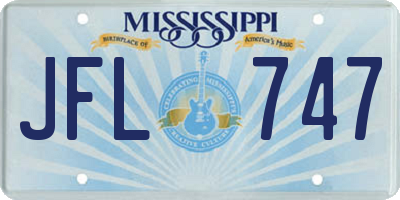 MS license plate JFL747