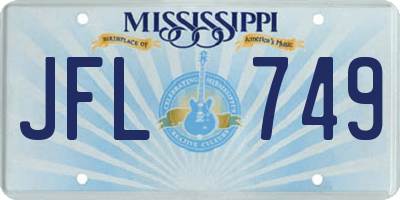 MS license plate JFL749