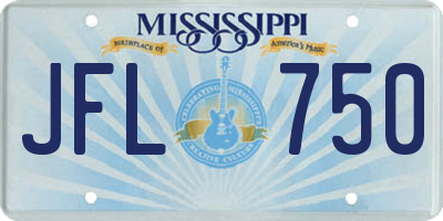 MS license plate JFL750