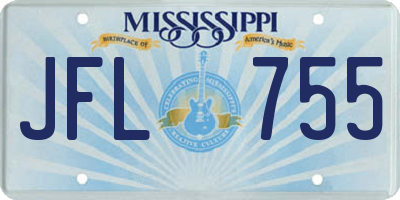 MS license plate JFL755