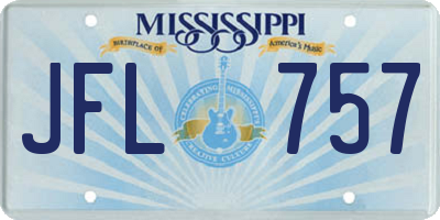 MS license plate JFL757