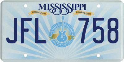 MS license plate JFL758
