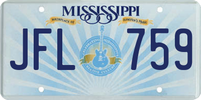 MS license plate JFL759