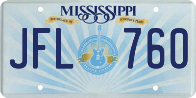 MS license plate JFL760