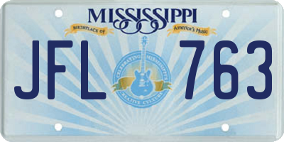 MS license plate JFL763