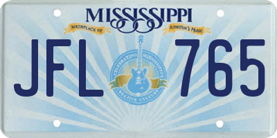 MS license plate JFL765