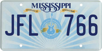 MS license plate JFL766