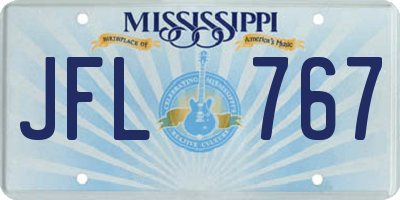 MS license plate JFL767