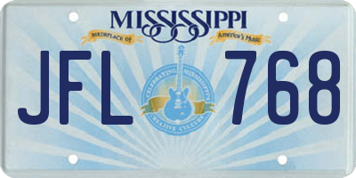 MS license plate JFL768