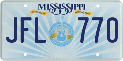 MS license plate JFL770