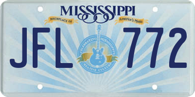 MS license plate JFL772