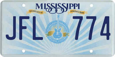 MS license plate JFL774