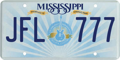 MS license plate JFL777