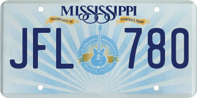 MS license plate JFL780