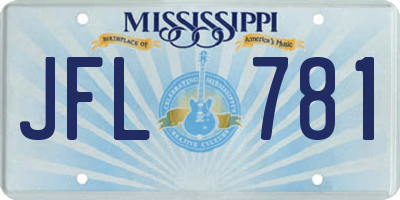 MS license plate JFL781