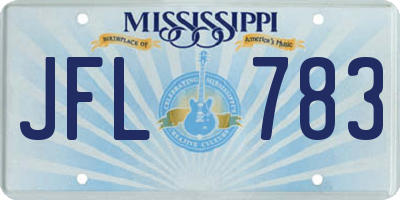 MS license plate JFL783