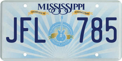 MS license plate JFL785