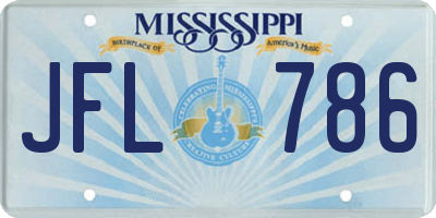 MS license plate JFL786