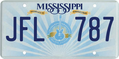 MS license plate JFL787