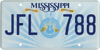 MS license plate JFL788