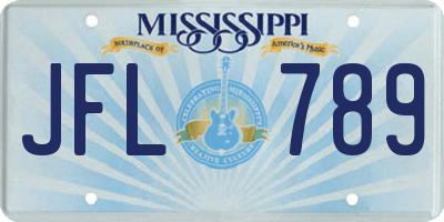 MS license plate JFL789